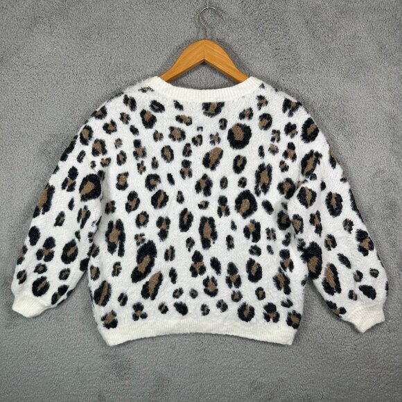 Free Spirited White Leopard Print Knit Sweater - Picture 4 of 10